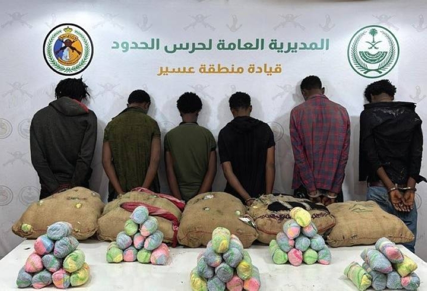 القبض-على-(6)-مخالفين-لتهريبهم-(90)-كلجم-من-القات-بـالربوعة