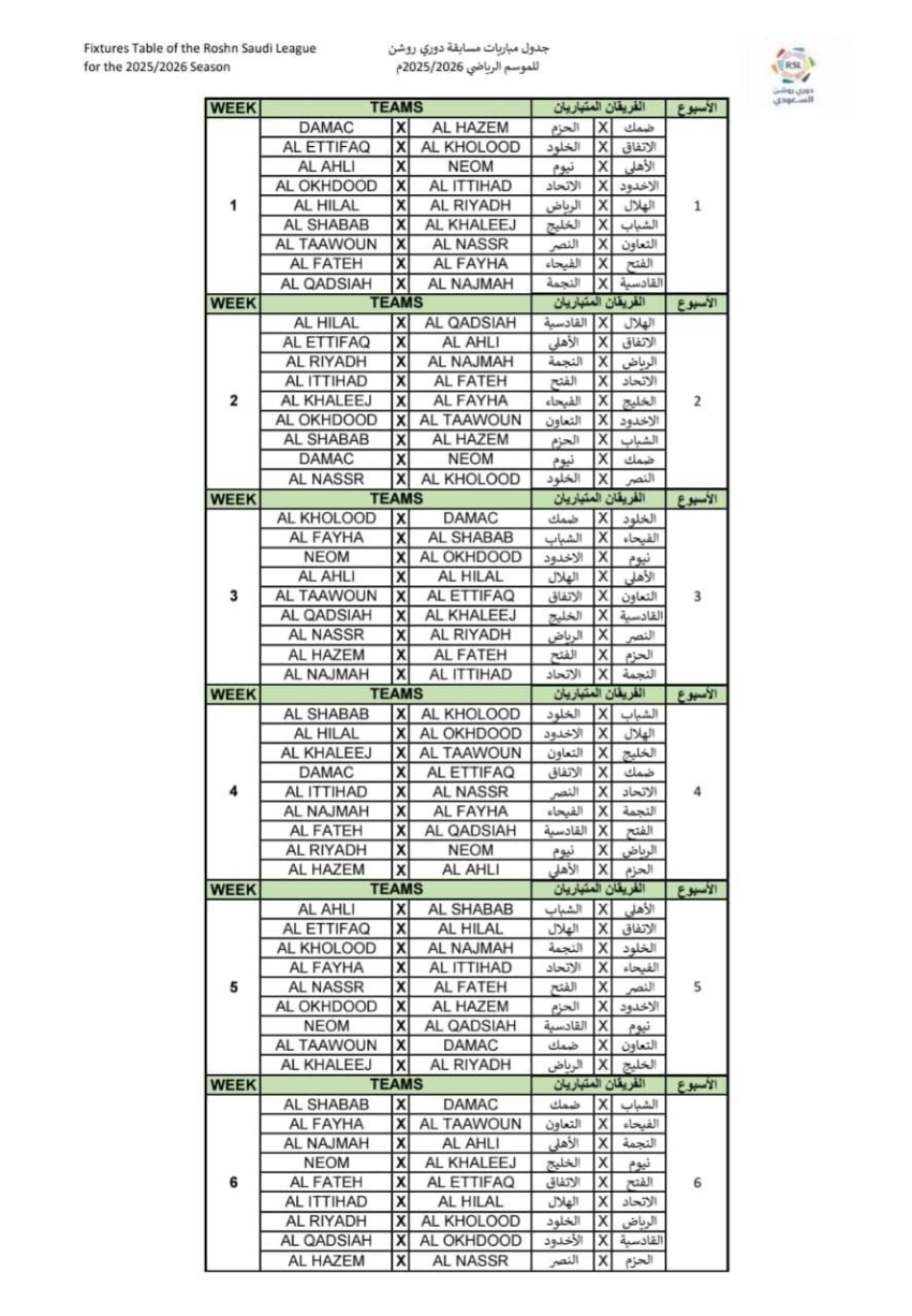 إعلان-جدول-مباريات-دوري-روشن-السعودي-لموسم-2025–2026