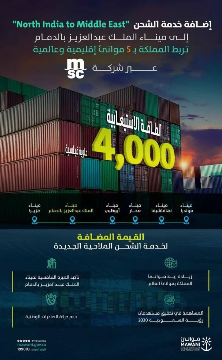 موانئ:-إضافة-خدمة-الشحن-north-india-to-middle-east-التابعة-لشركة-msc-إلى-ميناء-الملك-عبدالعزيز-بالدمام