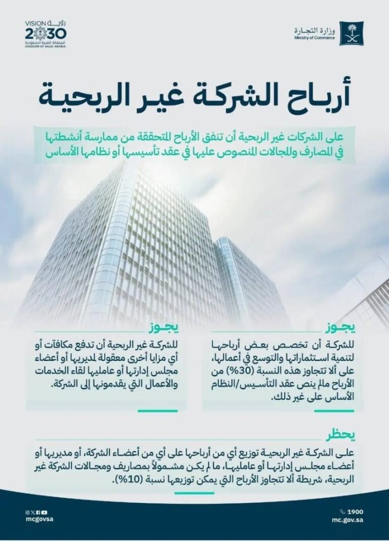 التجارة-توضّح-آلية-إنفاق-أرباح-الشركات-غير-الربحية
