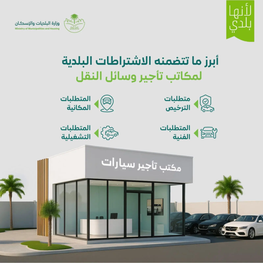 وزارة-البلديات-والإسكان-تُحدّث-الاشتراطات-الفنية-والتنظيمية-لمكاتب-تأجير-وسائل-النقل