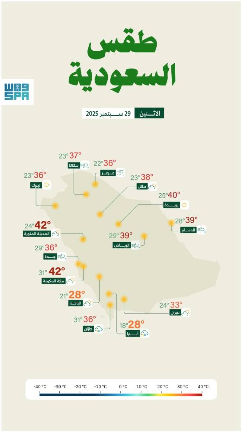 حالة-الطقس.-أمطار-رعدية-ورياح-مثيرة-للأتربة-على-عدة-مناطق