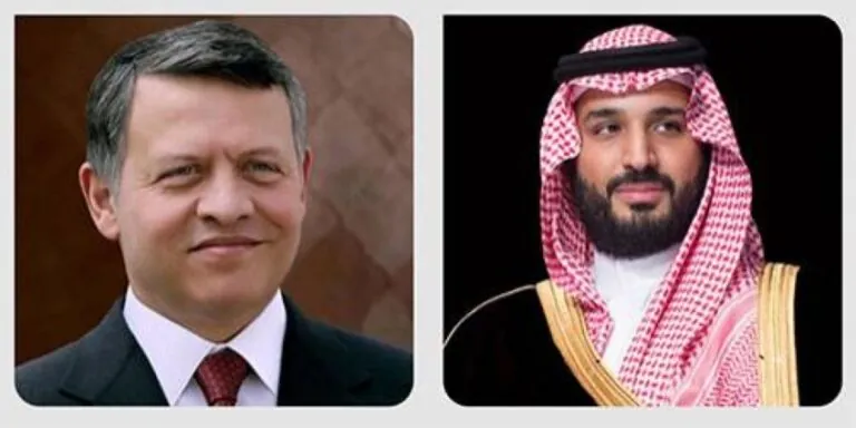ولي-العهد-يبحث-مع-ملك-الأردن-جهود-الأمن-والاستقرار