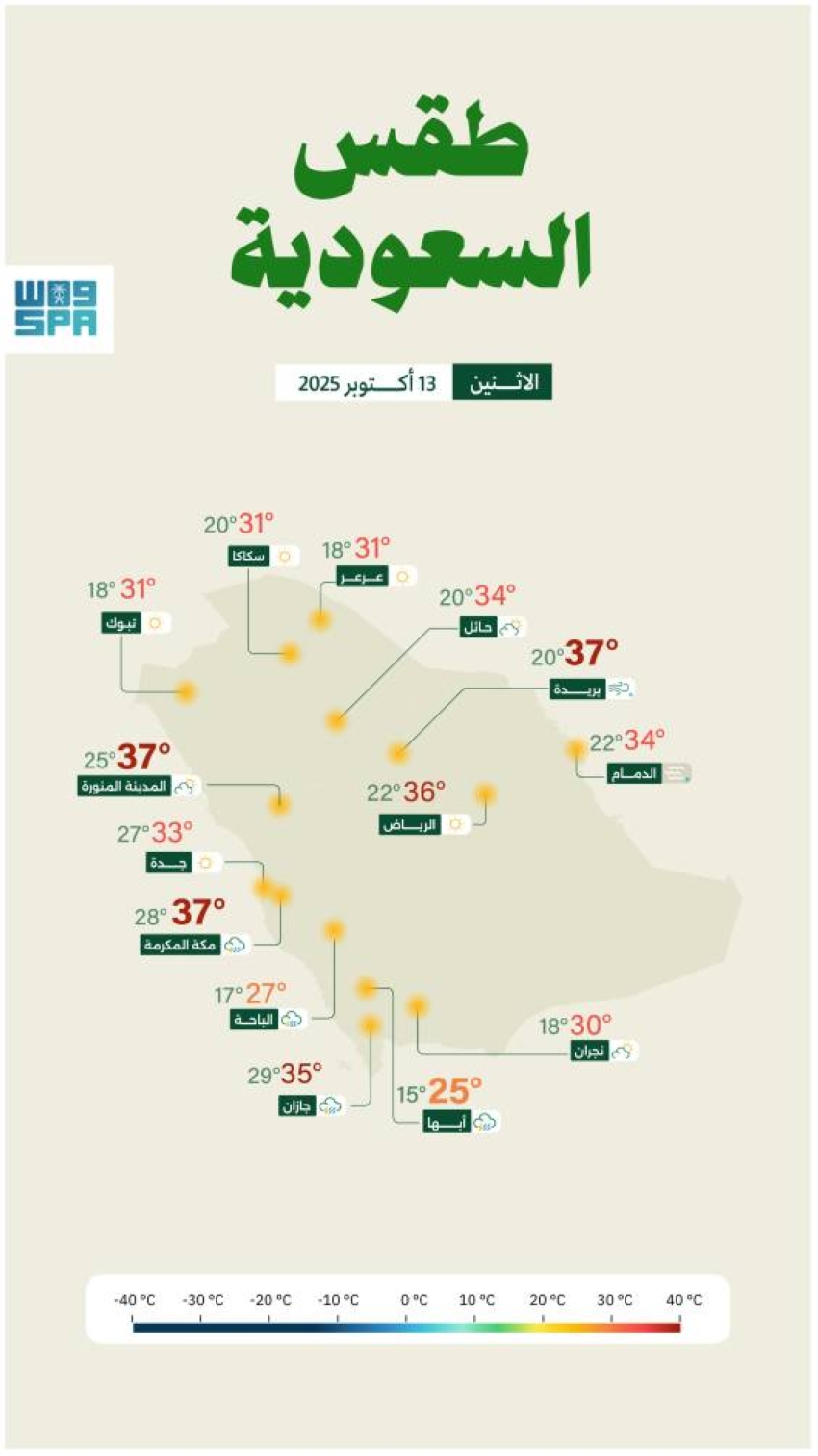 حالة-الطقس.-أمطار-رعدية-ورياح-نشطة-على-عدة-مناطق