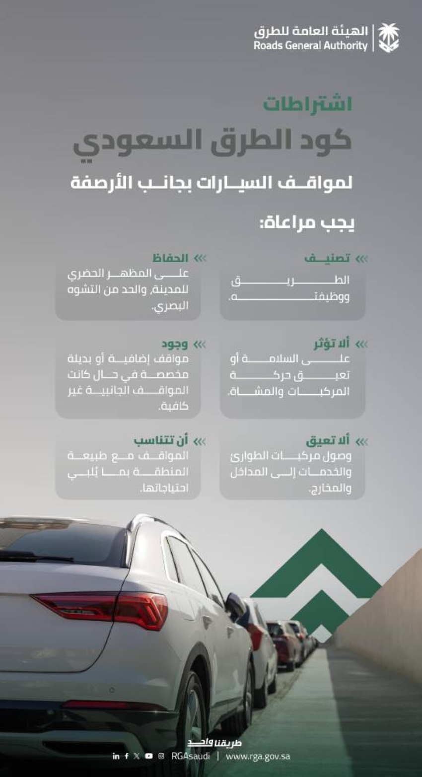 «كود-الطرق»-يحدد-اشتراطات-مواقف-السيارات-الجانبية