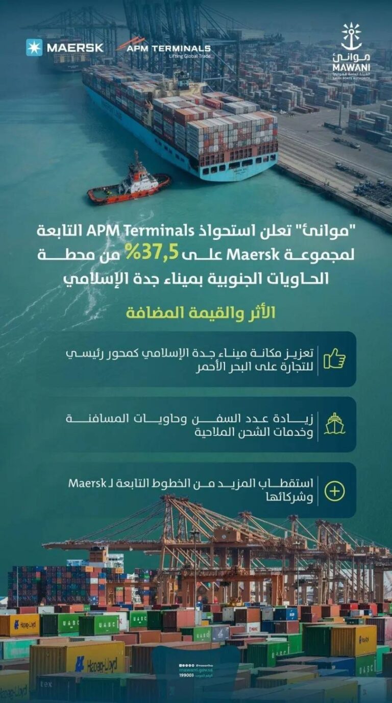 «ميرسك»-تستحوذ-على-37.5-%-في-محطة-الحاويات-الجنوبية-بجدة