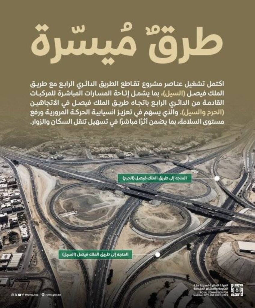 اكتمال-تشغيل-عناصر-تقاطع-الدائري-الرابع-مع-طريق-السيل-في-العاصمة-المقدسة