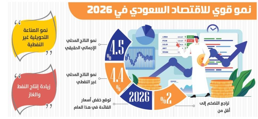 جدوى : 4.5 % نمو الناتج المحلي في العام الجاري