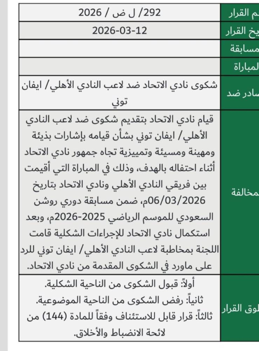 الانضباط-ترفض-شكوى-الاتحاد-ضد-لاعب-الاهلي-توني