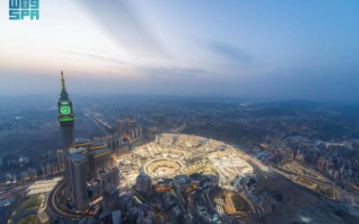 طيران الأمن يوثق انسيابية الحركة والتوسعات الكبرى في الحرم المكي