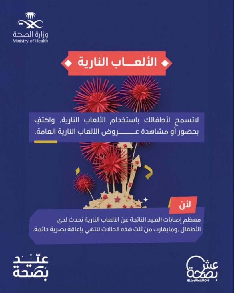 نصائح من “الصحة” بخصوص الألعاب النارية خلال العيد.. احذر الإعاقة الدائمة