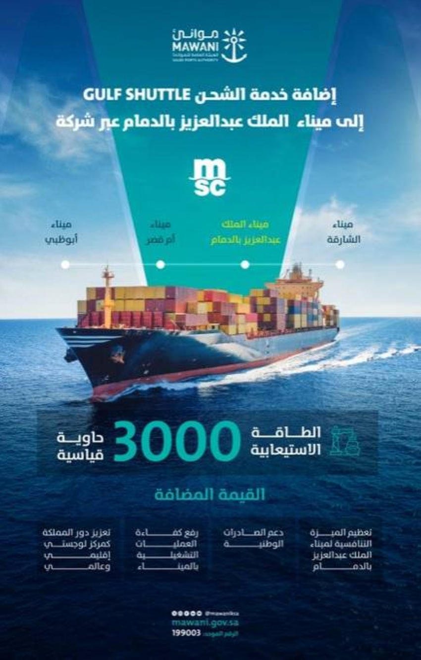 إضافة-خدمة-الشحن-gulf-shuttle-إلى-ميناء-الملك-عبدالعزيز-بالدمام