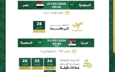 الأخضر يُدشّن معسكره في جدة.. الأحد