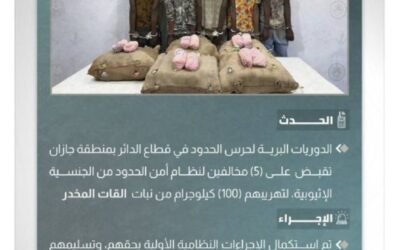 القبض على (5) مخالفين لتهريبهم (100) كيلوجرام من القات المخدر