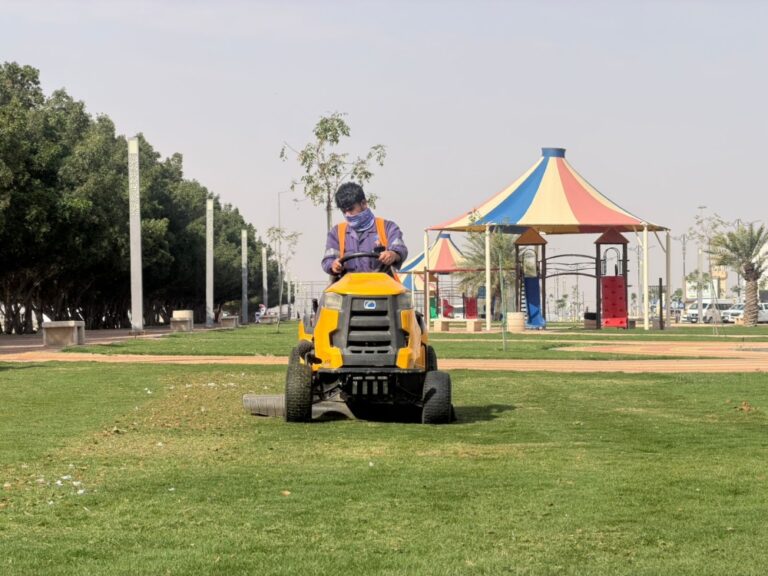 مسطحات-خضراء-وألعاب-أطفال.-زراعة-85-ألف-زهرة-و1365-شجرة-ببقيق