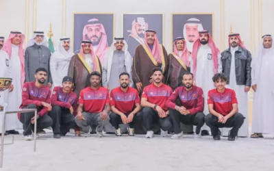 أمير منطقة الباحة يستقبل رئيس ولاعبي فريق نادي قلوة بمناسبة التأهل