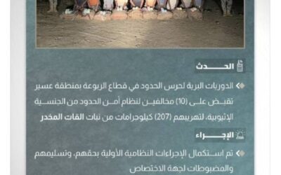 القبض على (10) مخالفين لتهريبهم (207) كيلوجرامات من القات المخدر