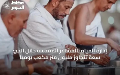 إدارة المياه بالمشاعر المقدسة خلال الحج: سعة تتجاوز مليون متر مكعب يومياً