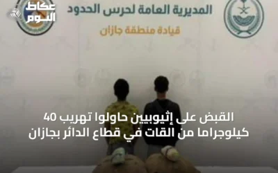 القبض على إثيوبيين حاولوا تهريب 40 كيلوجراماً من القات في قطاع الدائر بجازان