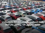 هيئة المواصفات تسجل 227 951 طلب استيراد مركبة خلال أول 139 يوماً من عام 2026
