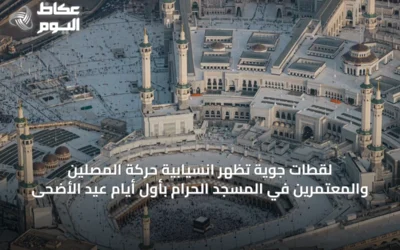 لقطات جوية تُظهر انسيابية حركة المصلين والمعتمرين في المسجد الحرام بأول أيام عيد الأضحى