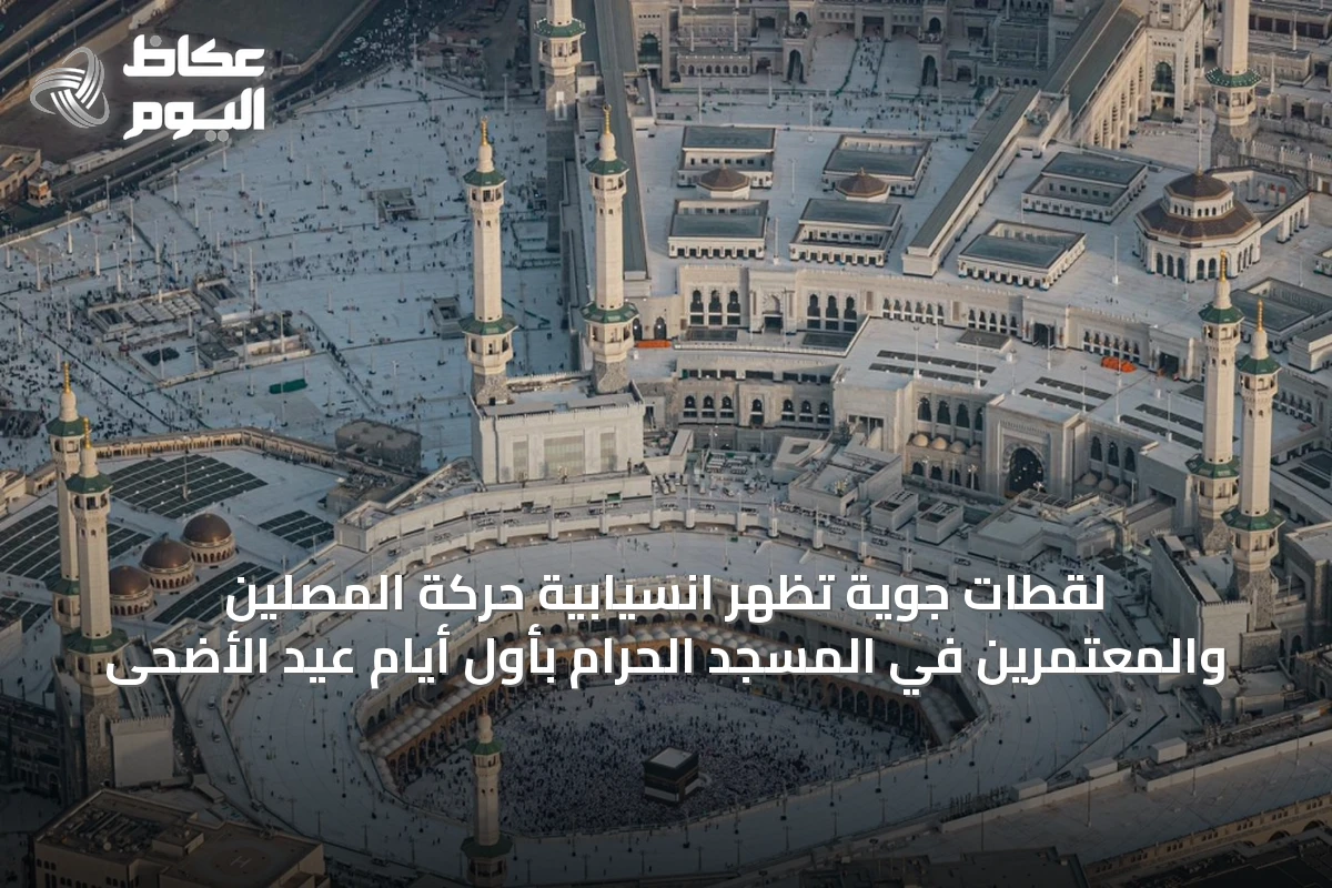 لقطات جوية تُظهر انسيابية حركة المصلين والمعتمرين في المسجد الحرام بأول أيام عيد الأضحى