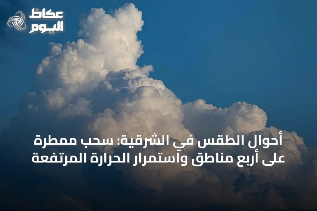 أحوال الطقس في الشرقية: سحب ممطرة على أربع مناطق واستمرار الحرارة المرتفعة