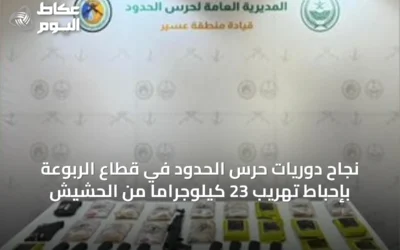 نجاح دوريات حرس الحدود في قطاع الربوعة بإحباط تهريب 23 كيلوجرامًا من الحشيش