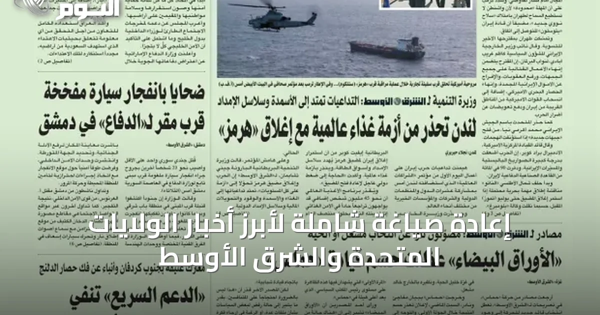 إعادة صياغة شاملة لأبرز أخبار الولايات المتحدة والشرق الأوسط