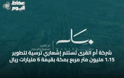 شركة أم القرى تستلم إشعاري ترسية لتطوير 1.15 مليون متر مربع بمكة بقيمة 6 مليارات ريال