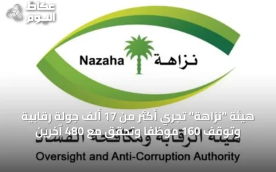 هيئة “نزاهة” تُجري أكثر من 17 ألف جولة رقابية وتُوقف 160 موظفاً وتُحقق مع 480 آخرين