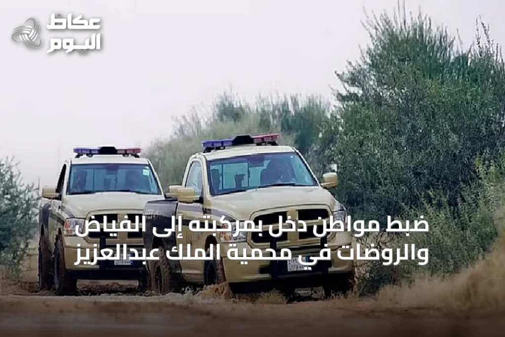 ضبط مواطن دخل بمركبته إلى الفياض والروضات في محمية الملك عبدالعزيز