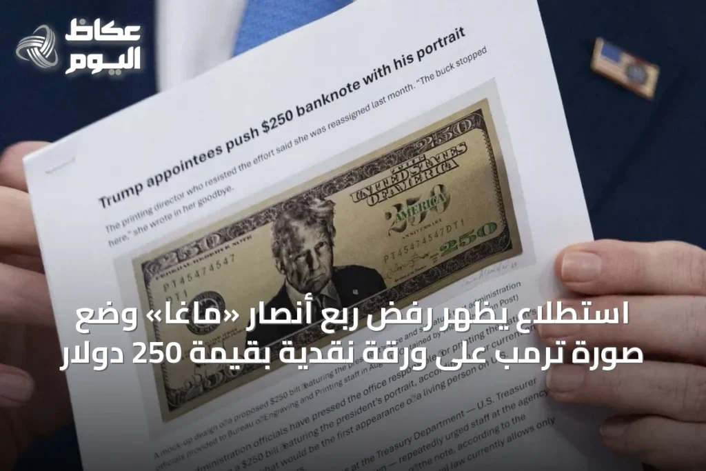 استطلاع يُظهر رفض ربع أنصار «ماغا» وضع صورة ترمب على ورقة نقدية بقيمة 250 دولار
