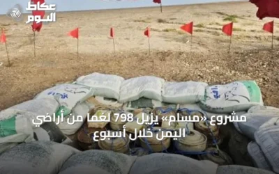 مشروع «مسام» يزيل 798 لغمًا من أراضي اليمن خلال أسبوع