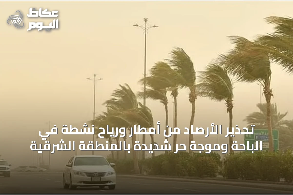 تحذير الأرصاد من أمطار ورياح نشطة في الباحة وموجة حر شديدة بالمنطقة الشرقية