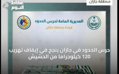 حرس الحدود في جازان ينجح في إيقاف تهريب 120 كيلوجرامًا من الحشيش