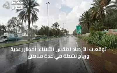 توقعات الأرصاد لطقس الثلاثاء: أمطار رعدية ورياح نشطة في عدة مناطق