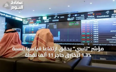مؤشر “تاسي” يحقق ارتفاعاً قياسياً بنسبة 1.3% ليخترق حاجز 11 ألف نقطة