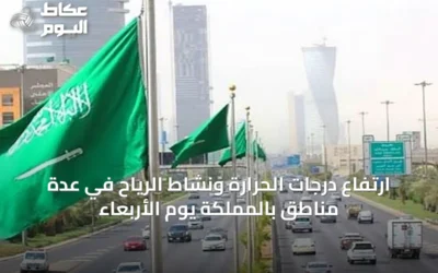 ارتفاع درجات الحرارة ونشاط الرياح في عدة مناطق بالمملكة يوم الأربعاء
