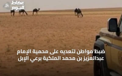 ضبط مواطن لتعديه على محمية الإمام عبدالعزيز بن محمد الملكية برعي الإبل