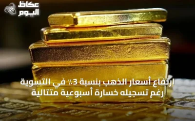 ارتفاع أسعار الذهب بنسبة 3٪ في التسوية رغم تسجيله خسارة أسبوعية متتالية