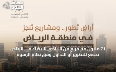 71 مليون متر مربع من الأراضي البيضاء في الرياض تخضع للتطوير أو التداول وفق نظام الرسوم