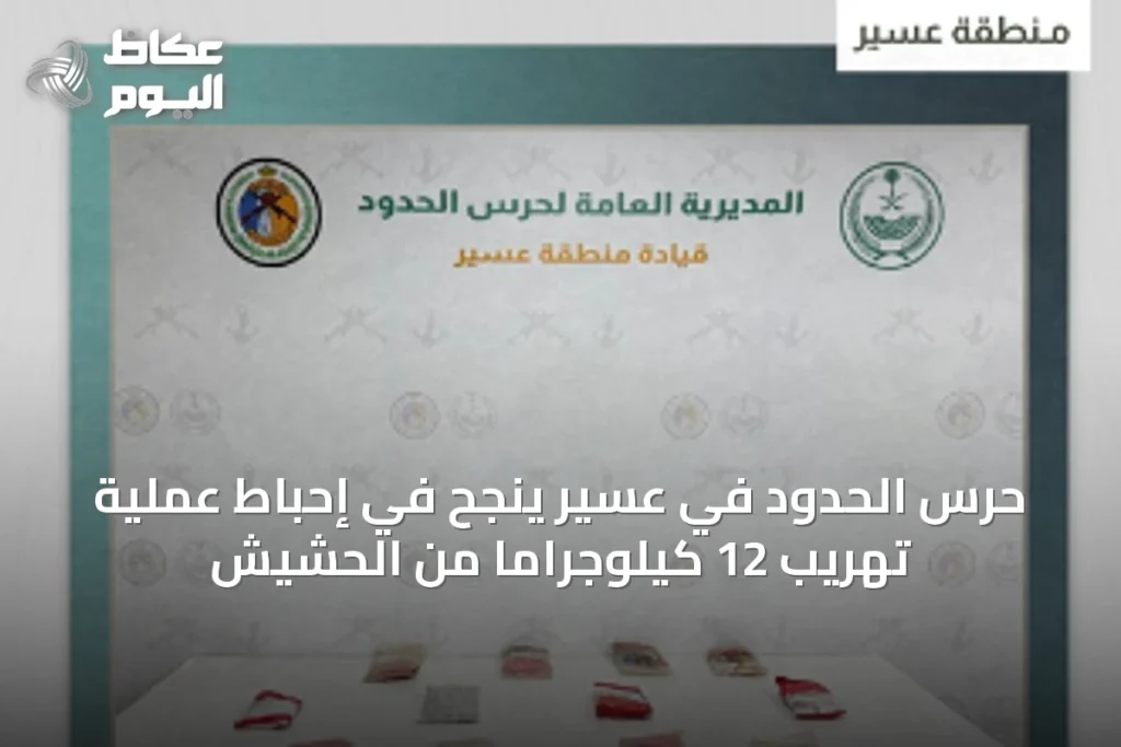 حرس الحدود في عسير ينجح في إحباط عملية تهريب 12 كيلوجرامًا من الحشيش