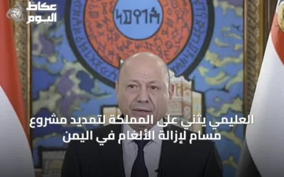 العليمي يثني على المملكة لتمديد مشروع مسام لإزالة الألغام في اليمن