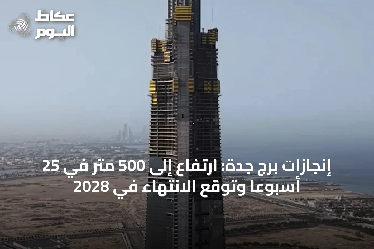 إنجازات برج جدة: ارتفاع إلى 500 متر في 25 أسبوعًا وتوقع الانتهاء في 2028