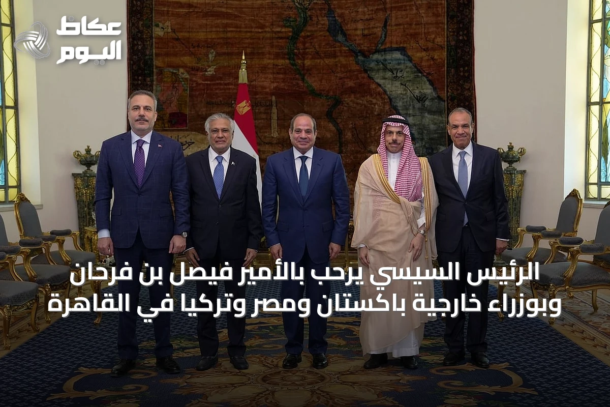 الرئيس السيسي يرحب بالأمير فيصل بن فرحان وبوزراء خارجية باكستان ومصر وتركيا في القاهرة