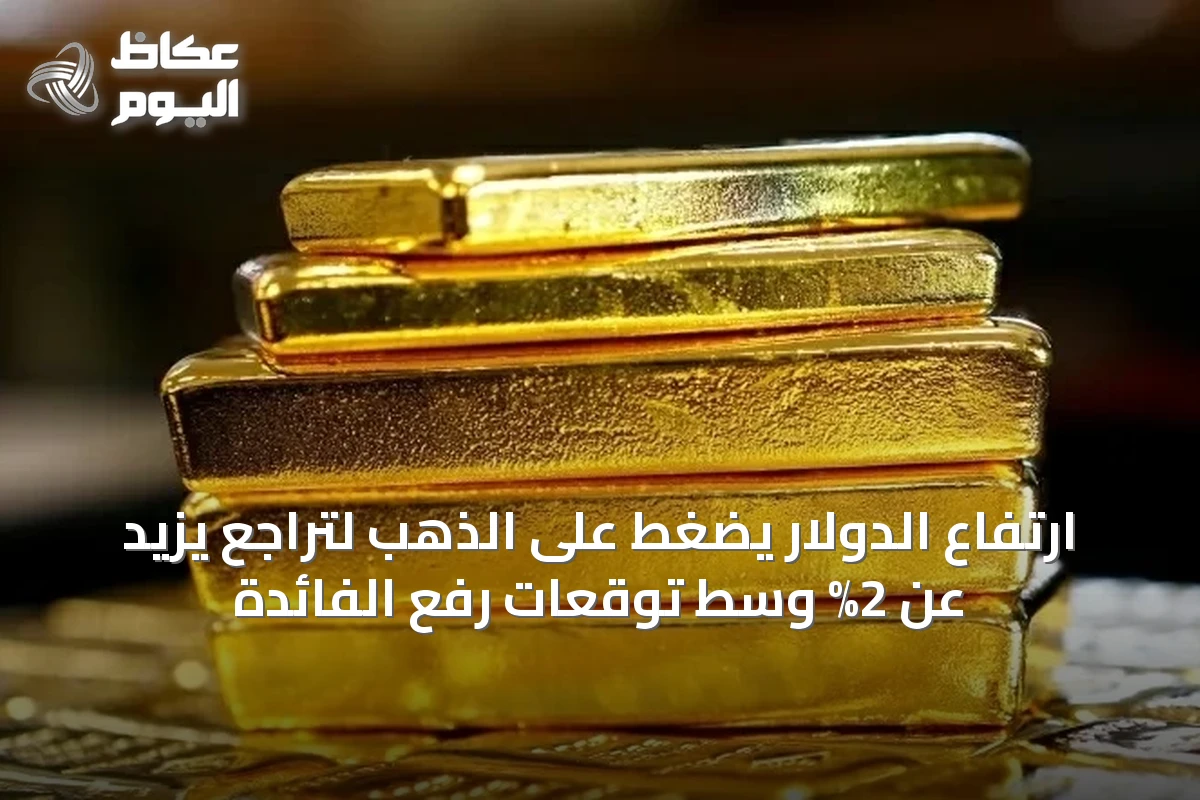 ارتفاع الدولار يضغط على الذهب لتراجع يزيد عن 2% وسط توقعات رفع الفائدة