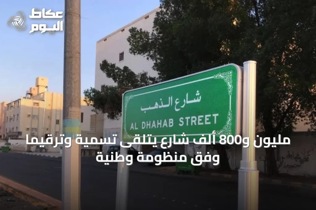 مليون و800 ألف شارع يتلقى تسمية وترقيمًا وفق منظومة وطنية