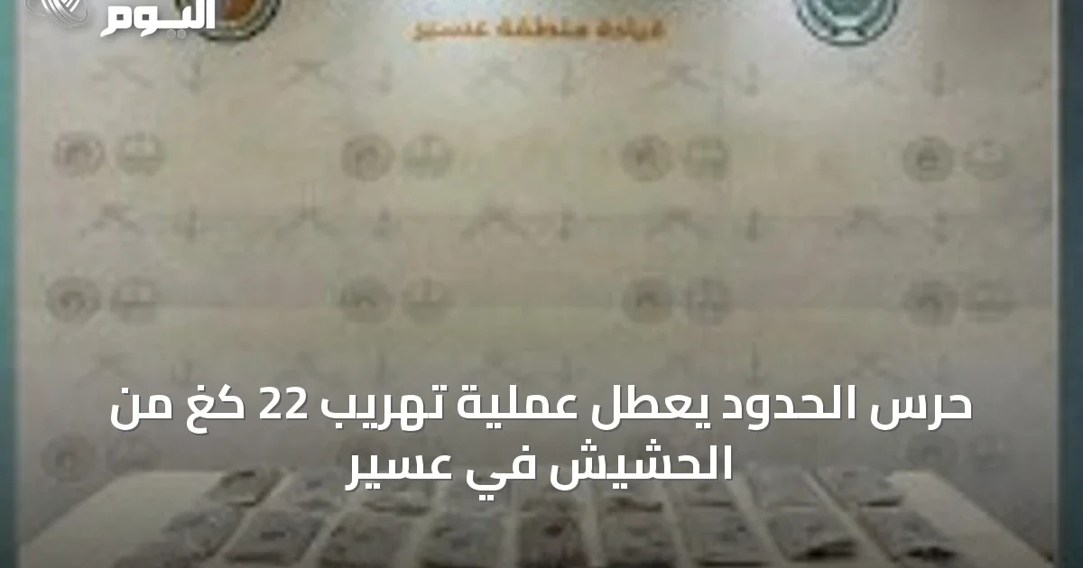 حرس الحدود يعطل عملية تهريب 22 كغ من الحشيش في عسير