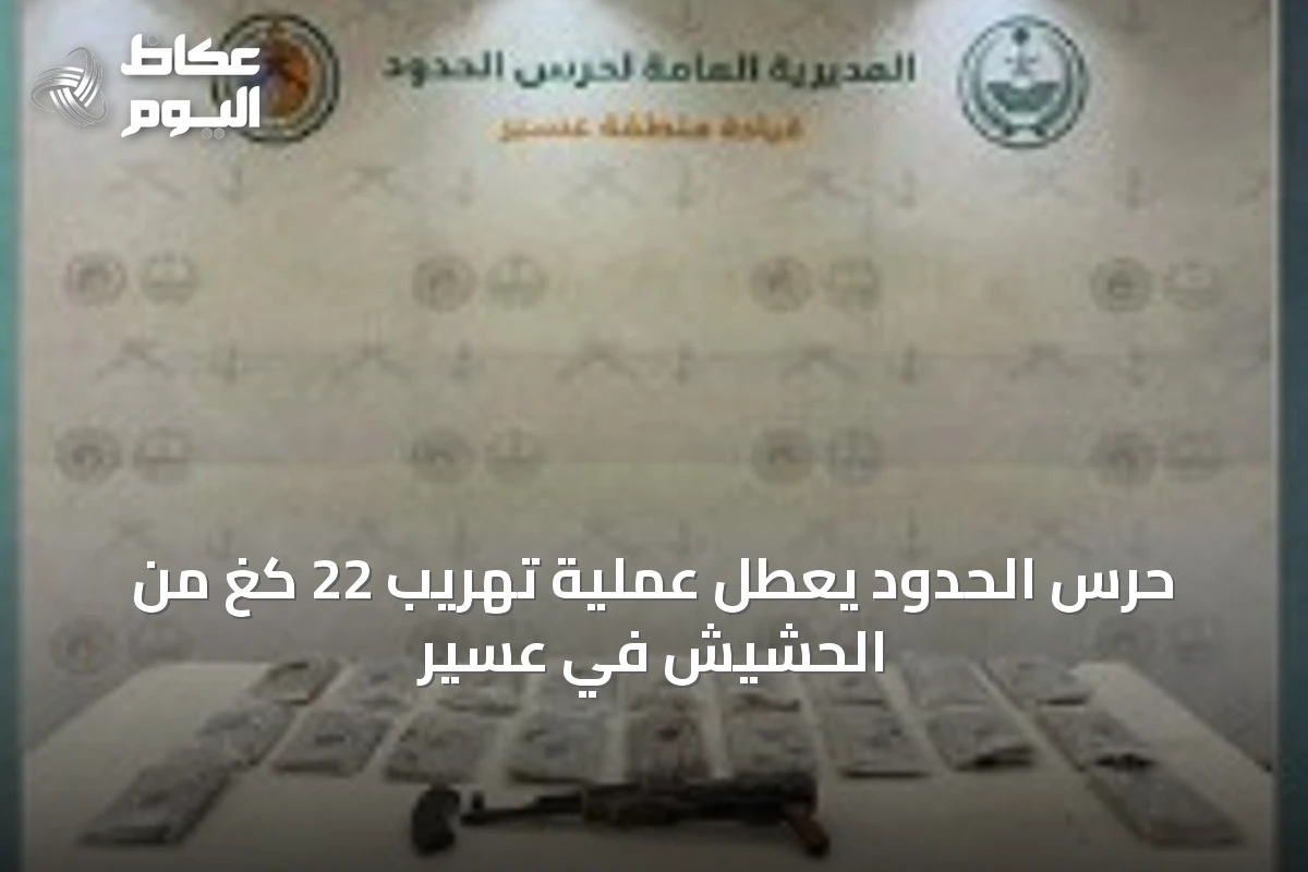 حرس الحدود يعطل عملية تهريب 22 كغ من الحشيش في عسير